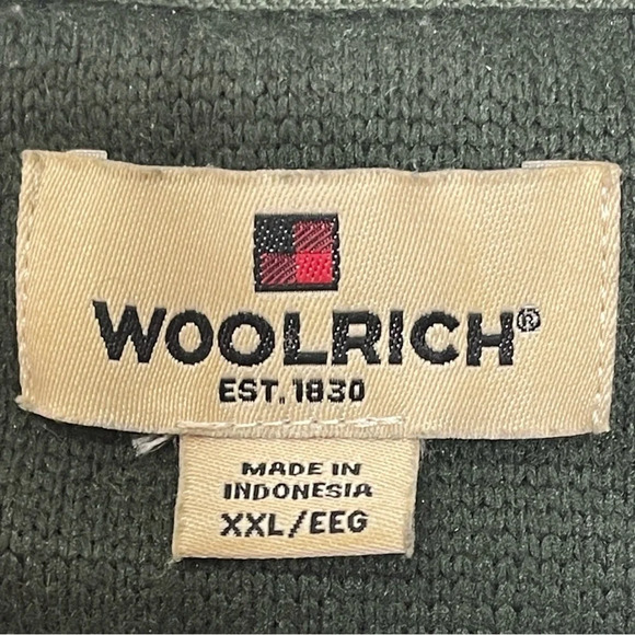 Woolrich Sweater Quarter Zip‎ Breast Pocket Long Sleeve Pullover Size XXL Green - Picture 4 of 8